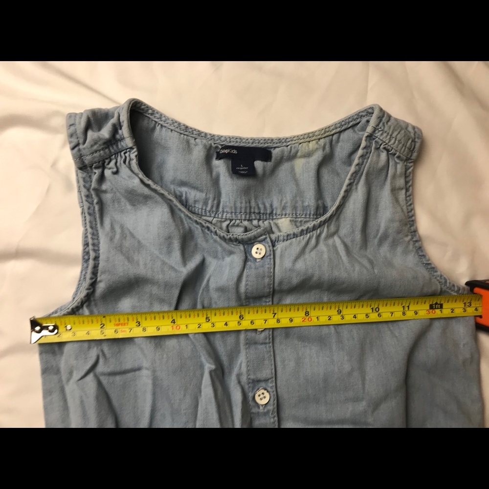 GAP Chambray Romper Girls Large Sleeveless Shorts - Picture 4 of 9